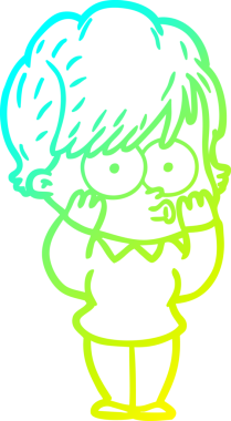 Bir insan tarafından çizilmiş bir karikatür kadın çizimi.