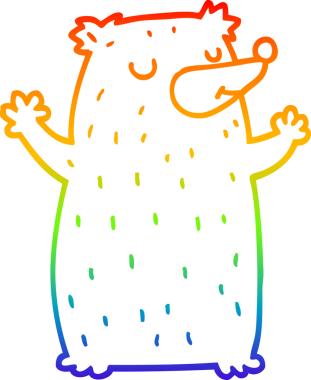 gökkuşağı gradyan çizgi çizimi bir insan tarafından çizilmiş bir çizgi ayı