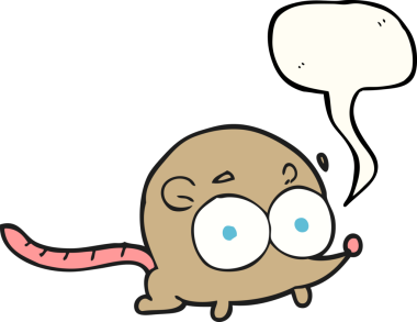 Bir insan tarafından çizilmiş serbest konuşma balonu çizgi film faresi