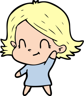 Bir insan tarafından çizilmiş karikatür dostu kız.