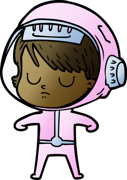 Bir insan tarafından çizilmiş astronot kadın.