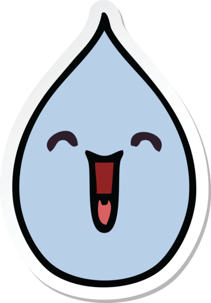 Bir insan tarafından çizilmiş garip bir el çıkartması duygusal yağmur damlası.