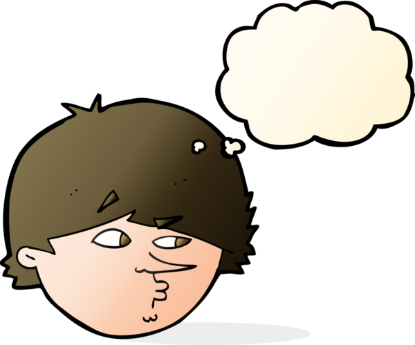 Bir insan tarafından çizilmiş düşünce baloncuğu olan şüpheli bir adam.