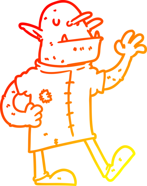 Bir insan tarafından çizilmiş çizgi bir goblin çizimi.