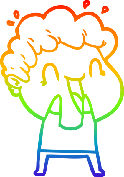 Bir insan tarafından çizilmiş mutlu bir adamın çizgi çizimi.