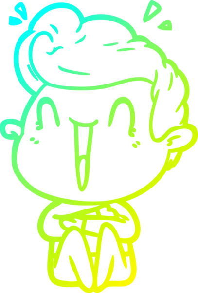 Bir insan tarafından çizilmiş, heyecanlı bir çizgi film çizimi.