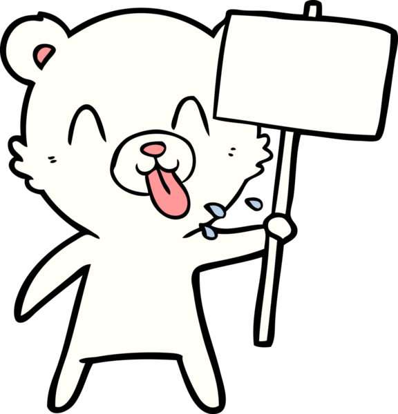 Bir insan tarafından çizilmiş kutup ayısı karikatürü