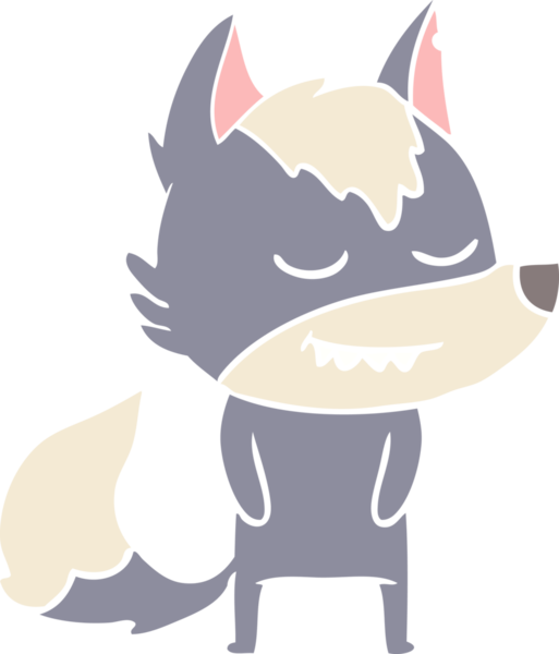 Bir insan tarafından çizilmiş düz renkli çizgi film kurdu.