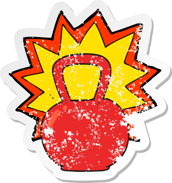 Bir insan tarafından çizilmiş karikatür çaydanlığının gerilimli çıkartması.