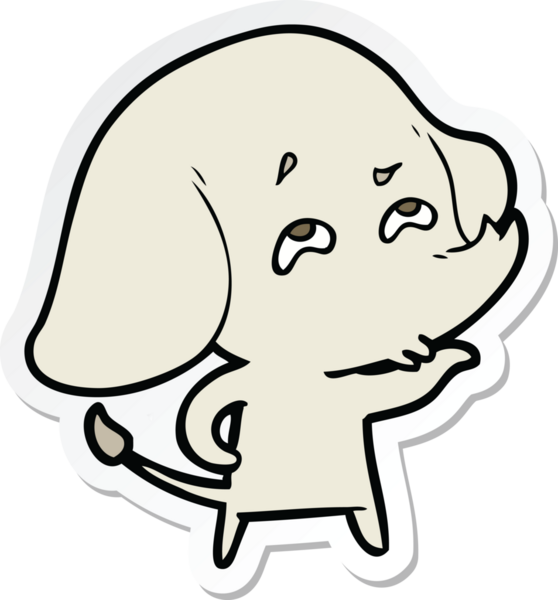 Bir insan tarafından çizilmiş karikatür filinin çıkartması.