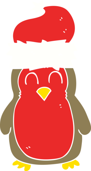 Bir insan tarafından çizilmiş noel ardıçkuşunun düz renk çizimi