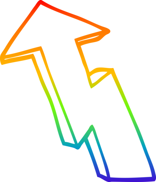 gökkuşağı gradyan çizgi çizimi bir insan tarafından çizilmiş bir çizgi film büyüme oku