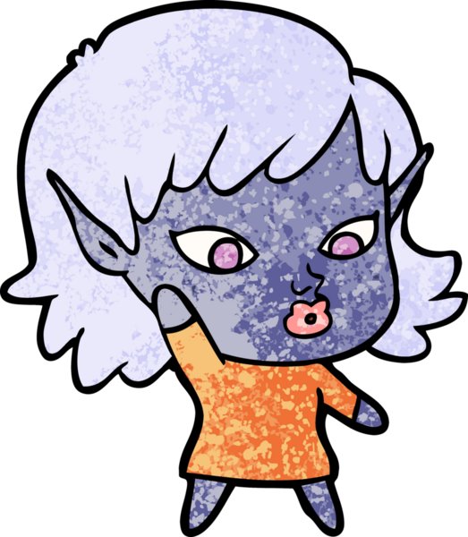 Bir insan tarafından çizilmiş güzel elf kızı.