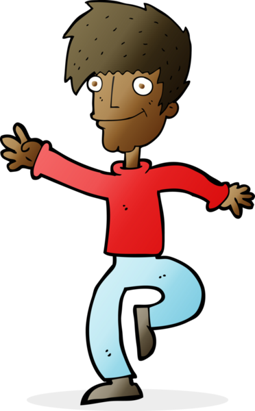 çizgi film mutlu adam dans bir insan tarafından çizilmiş