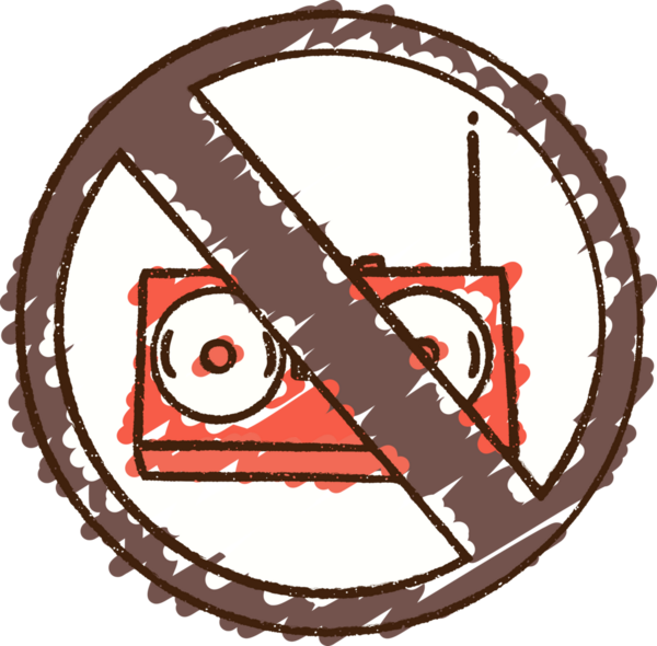 Bir insan tarafından çizilmiş Müzik Yasağı Tebeşiri