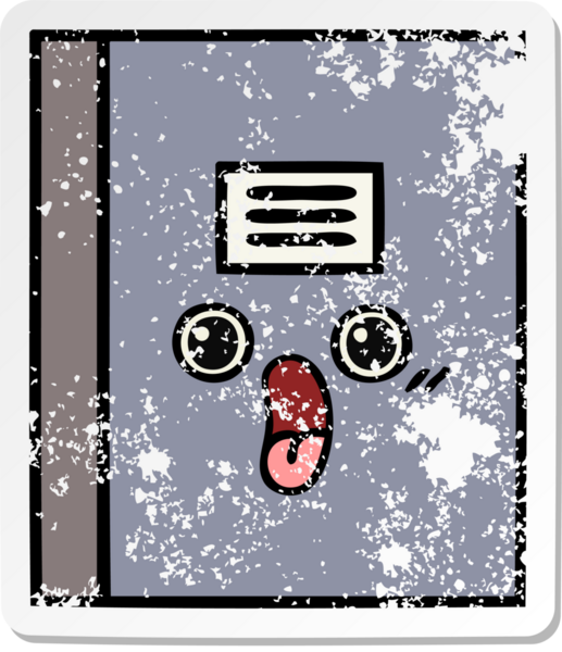 Bir insan tarafından çizilmiş şirin bir çizgi roman çıkartması.