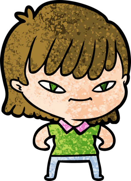 Bir insan tarafından çizilmiş karikatür kadın.