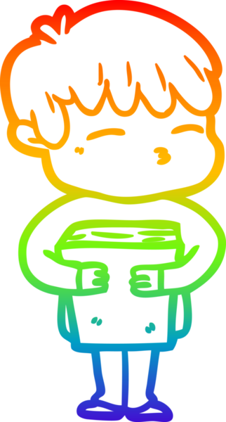 Gökkuşağı gradyanı çizimi Bir insan tarafından çizilmiş meraklı bir çocuk