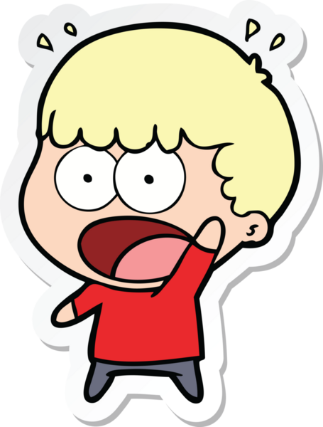 Bir insan tarafından çizilmiş bir karikatür çıkartması.