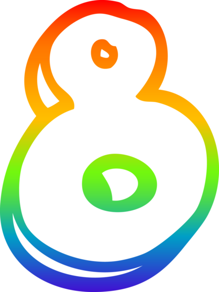 gökkuşağı gradyan çizgi çizimi bir insan tarafından çizilmiş sekiz numaralı çizgi