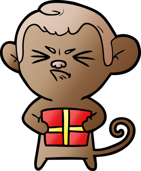 Bir insan tarafından çizilmiş kızgın maymun çizgi filmi.