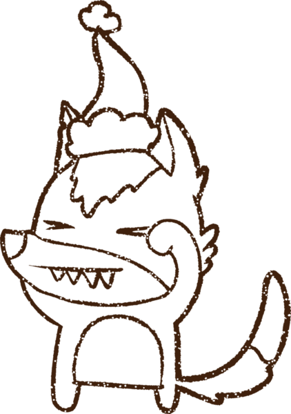 Bir insan tarafından çizilen Xmas Wolf Kömürü