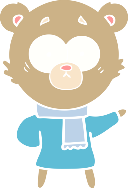 şaşırmış ayı düz renkli çizgi film bir insan tarafından çizilmiş.