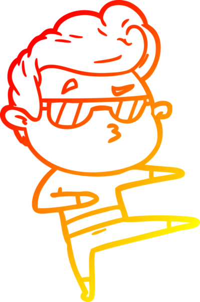 Bir insan tarafından çizilen karikatür karikatürünün sıcak çizgi çizimi.