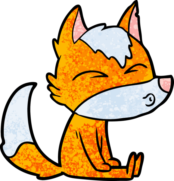 Bir insan tarafından çizilmiş tilki çizgi film karakteri