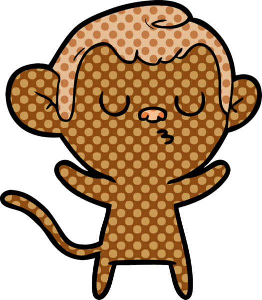 Bir insan tarafından çizilmiş çizgi maymun.