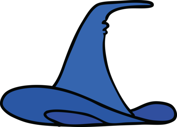 Bir insan tarafından çizilmiş bir cadı şapkası karalaması.