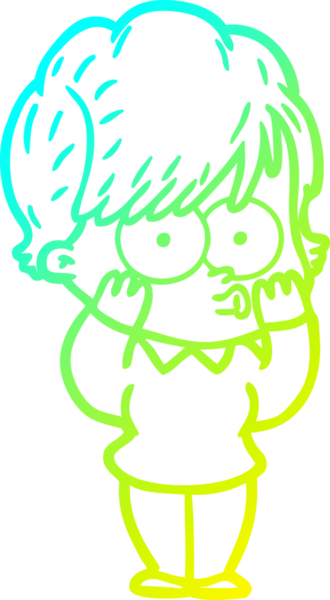 Bir insan tarafından çizilmiş bir karikatür kadın çizimi.