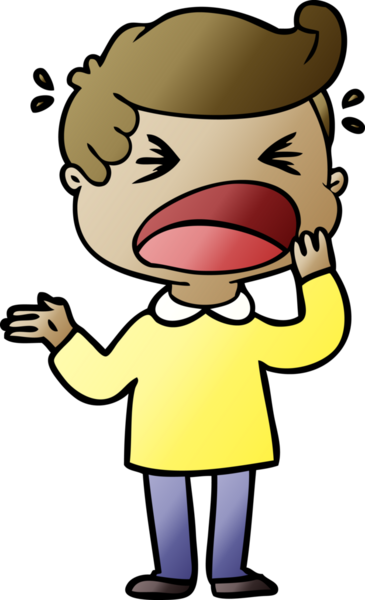 Bir insan tarafından çizilmiş bağıran adam çizgi filmi.