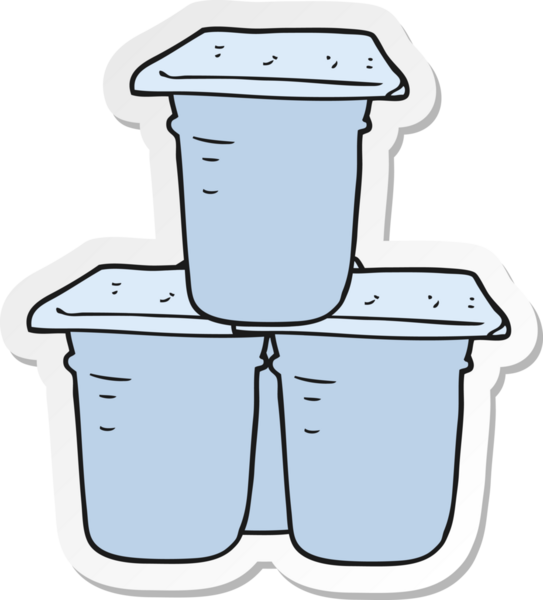 Bir insan tarafından çizilmiş yoğurt kutusunun etiketi.