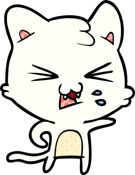 Bir insan tarafından çizilmiş kedi tıslaması.