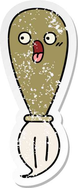 Bir insan tarafından çizilmiş karikatür fırçasının sıkıntılı çıkartması.