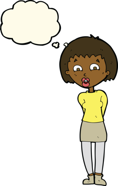 Bir insan tarafından çizilmiş düşünce balonlu bir karikatür.