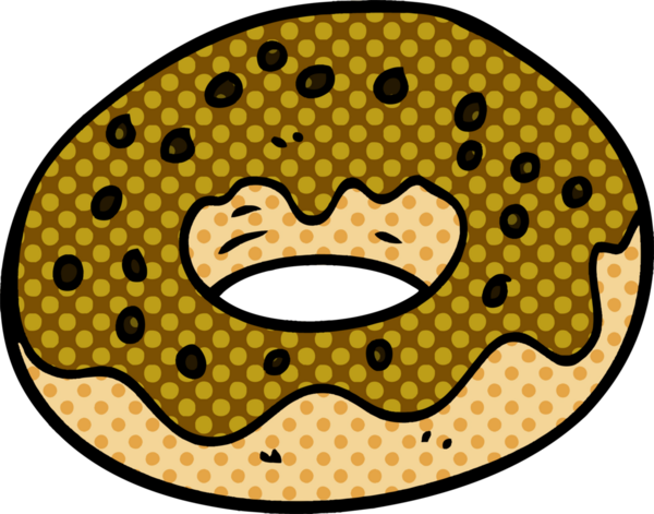 Bir insan tarafından çizilmiş çikolatalı çörek.