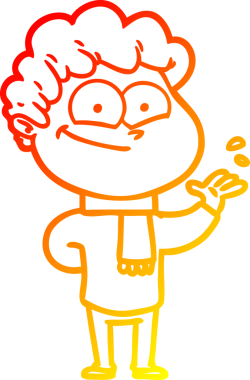 Bir insan tarafından çizilmiş mutlu bir adamın çizgi çizimi.