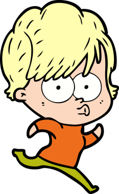 Bir insan tarafından çizilmiş karikatür kadın.