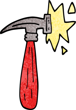 Bir insan tarafından çizilmiş karalama çekiç sesi.