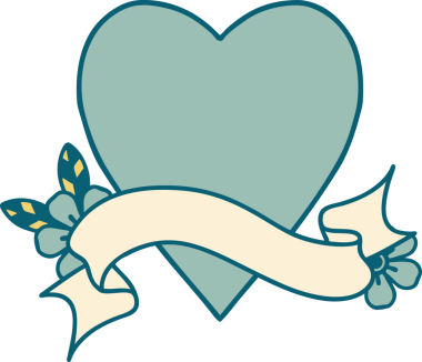 Bir insan tarafından çizilmiş kalp sancağıyla geleneksel dövme