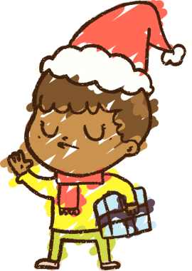 Bir insan tarafından çizilen Noel Çocuğu Tebeşiri