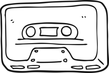 bir insan tarafından çizilmiş eski bir kaset.