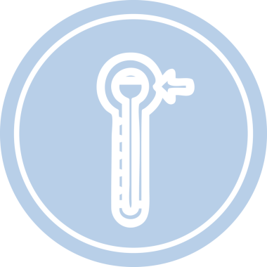 Bir insan tarafından çizilmiş yüksek sıcaklıklı dairesel simge