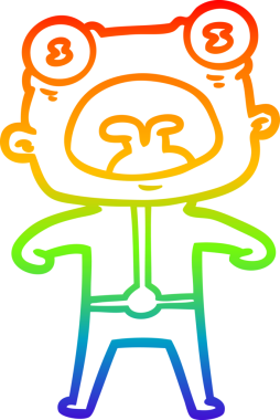 Gökkuşağı gradyan çizgi çizimi bir insan tarafından çizilmiş garip bir uzaylı çığlığı