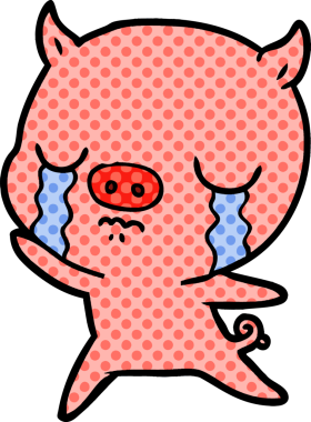 Bir insan tarafından çizilmiş domuz ağlaması.