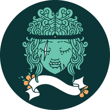 Bir insan tarafından çizilmiş Ork barbar karakter simgesi