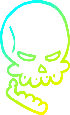 Bir insan tarafından çizilen cadılar bayramı kafatası karikatürü.