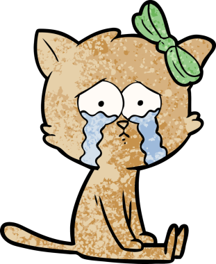 Bir insan tarafından çizilmiş çizgi film kedisi.